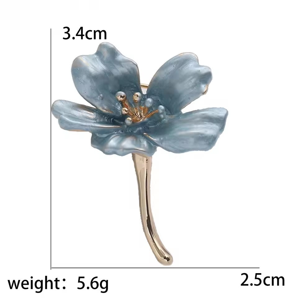 Trendy Enamel Flower Brooches For Women